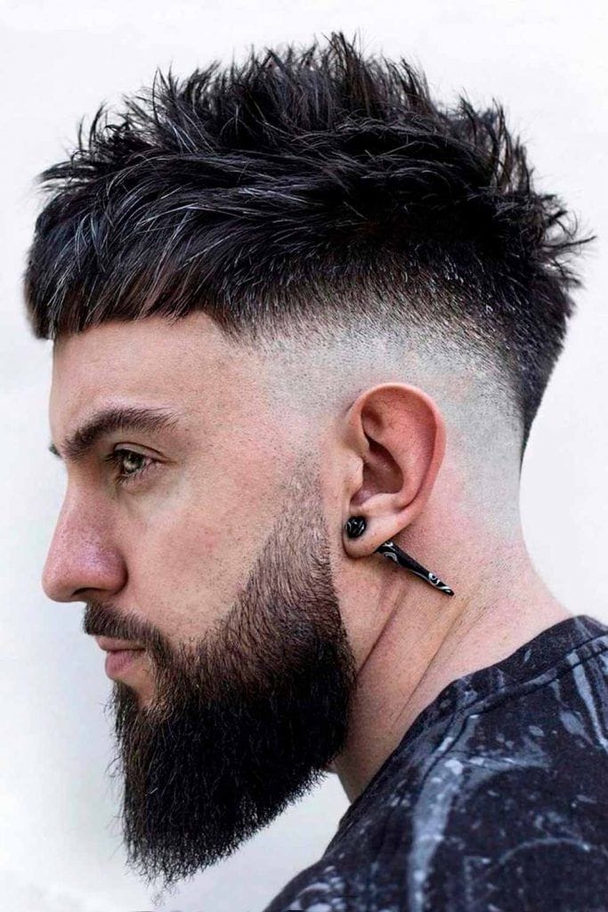 Low Fade with Tapered Beard: