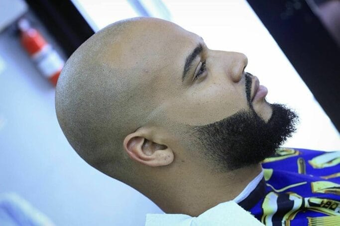 20 Exclusive Beard Styles for Bald Heads 32 Stubble goatee on bald man