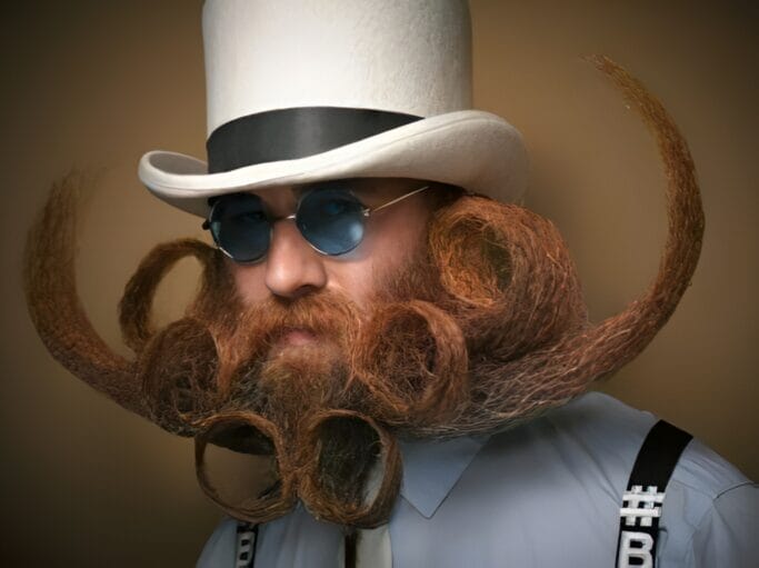 Curly-Spiral Weird Beard Styles