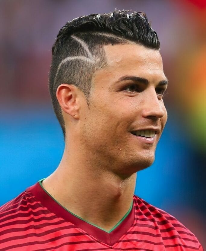 27 Best Cristiano Ronaldo Haircuts Choices for You 8 C ronaldo zigzag razor cut with top faux