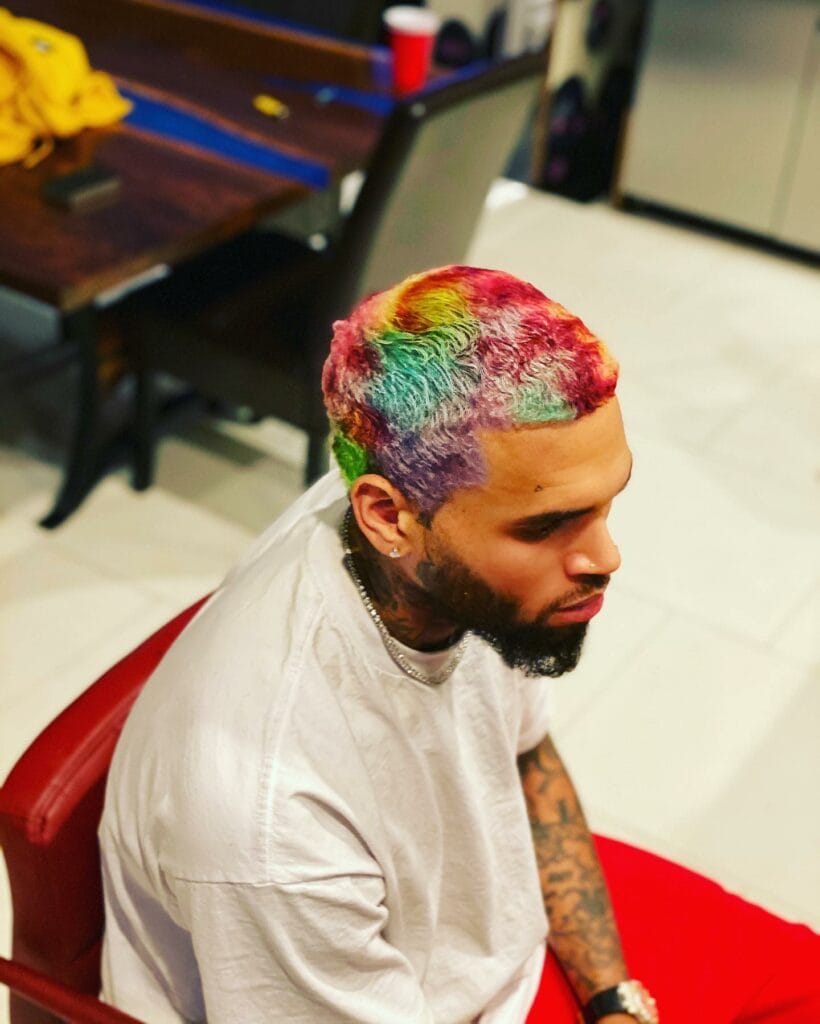 Chris Brown Blonde Hairstyles Red And Blue Hairstyle