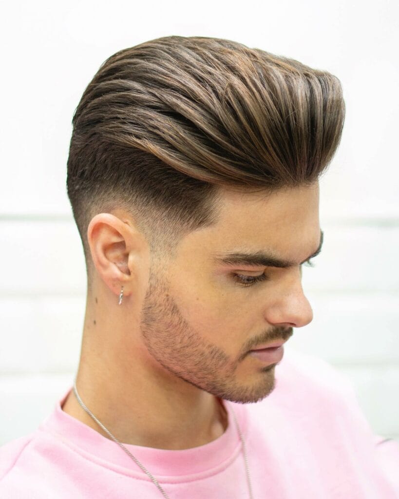 High Fade Haircut: A Trendy and Versatile Style for Men 8 High Fade Pompadour Hairut