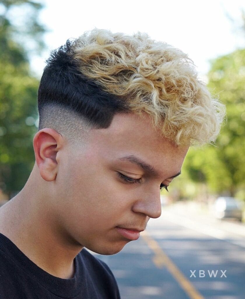 Skin Fade with Casual Curls