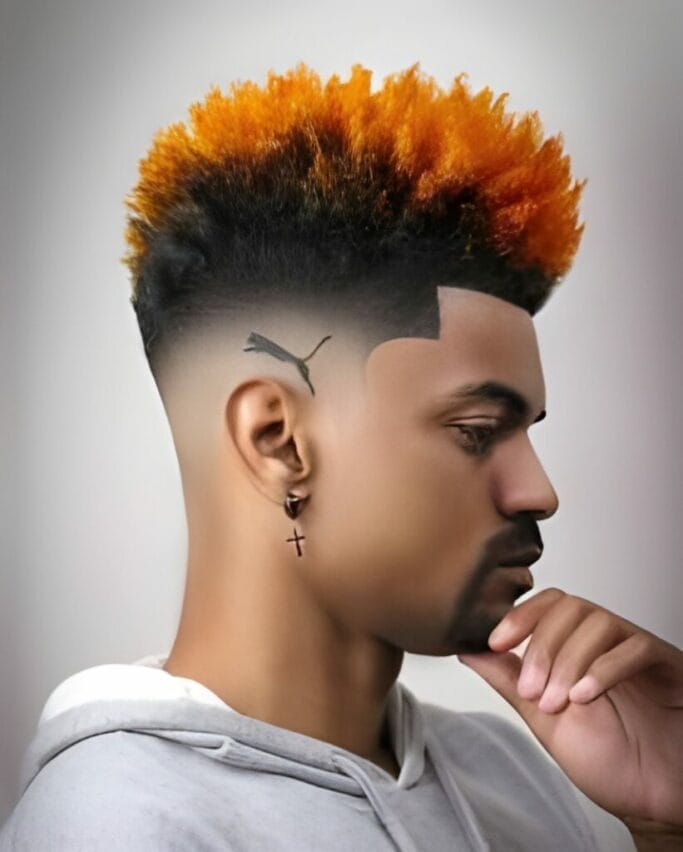 Discover the Hottest Trend in Men's Skin Fade Haircuts 19 Skin Fade with Spikes and Vanished Neckline