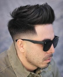 Mid Tapered Comb Over Quiff