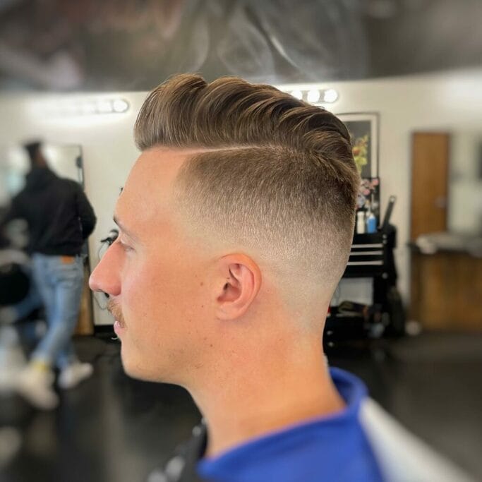 Combover with buzzed sides