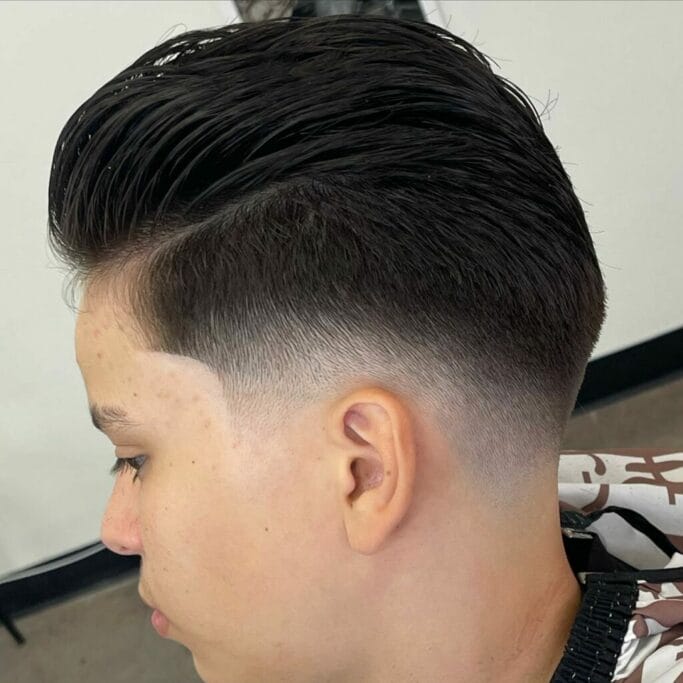 Combover with low fade