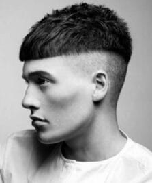 Bowl Cut Hair spiky with skin fade