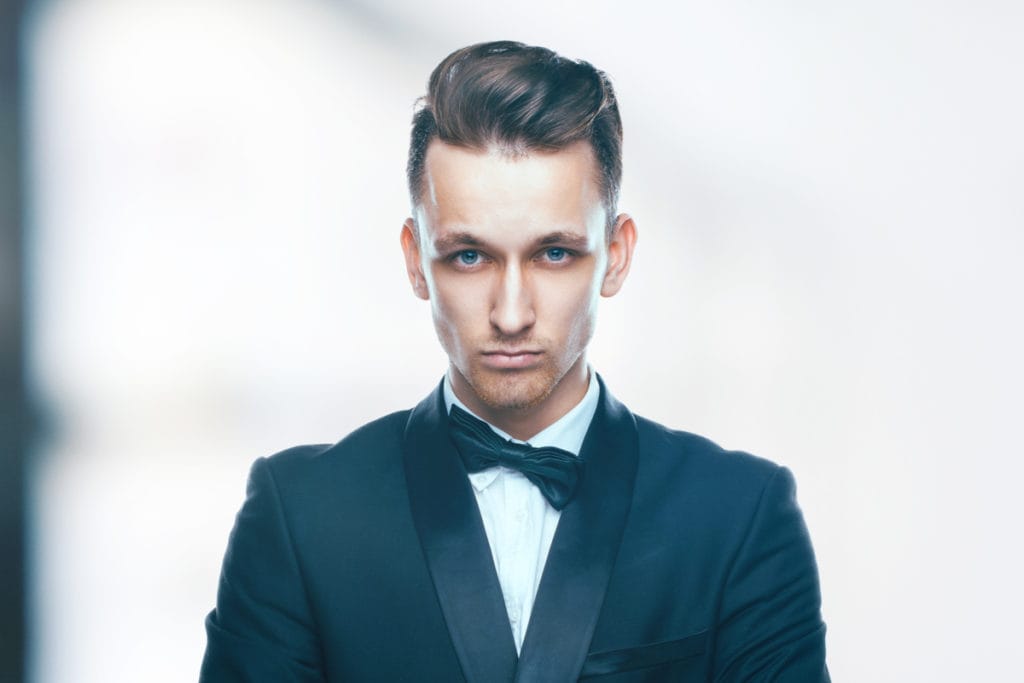 The Brushed Back Wedding haircuts for men 