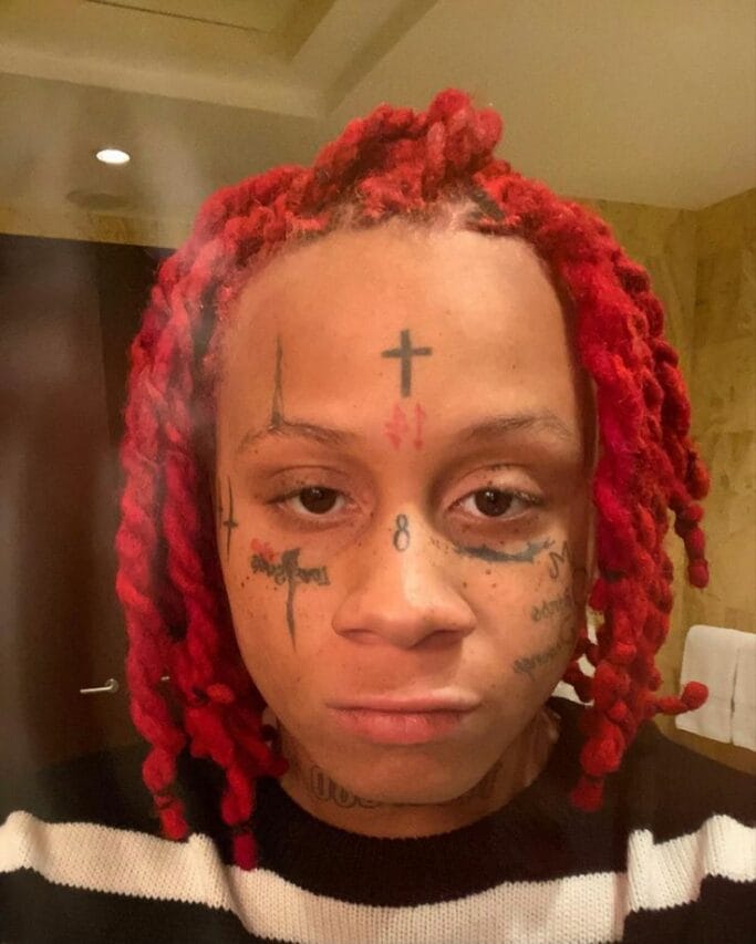 Trippie red hairstyle