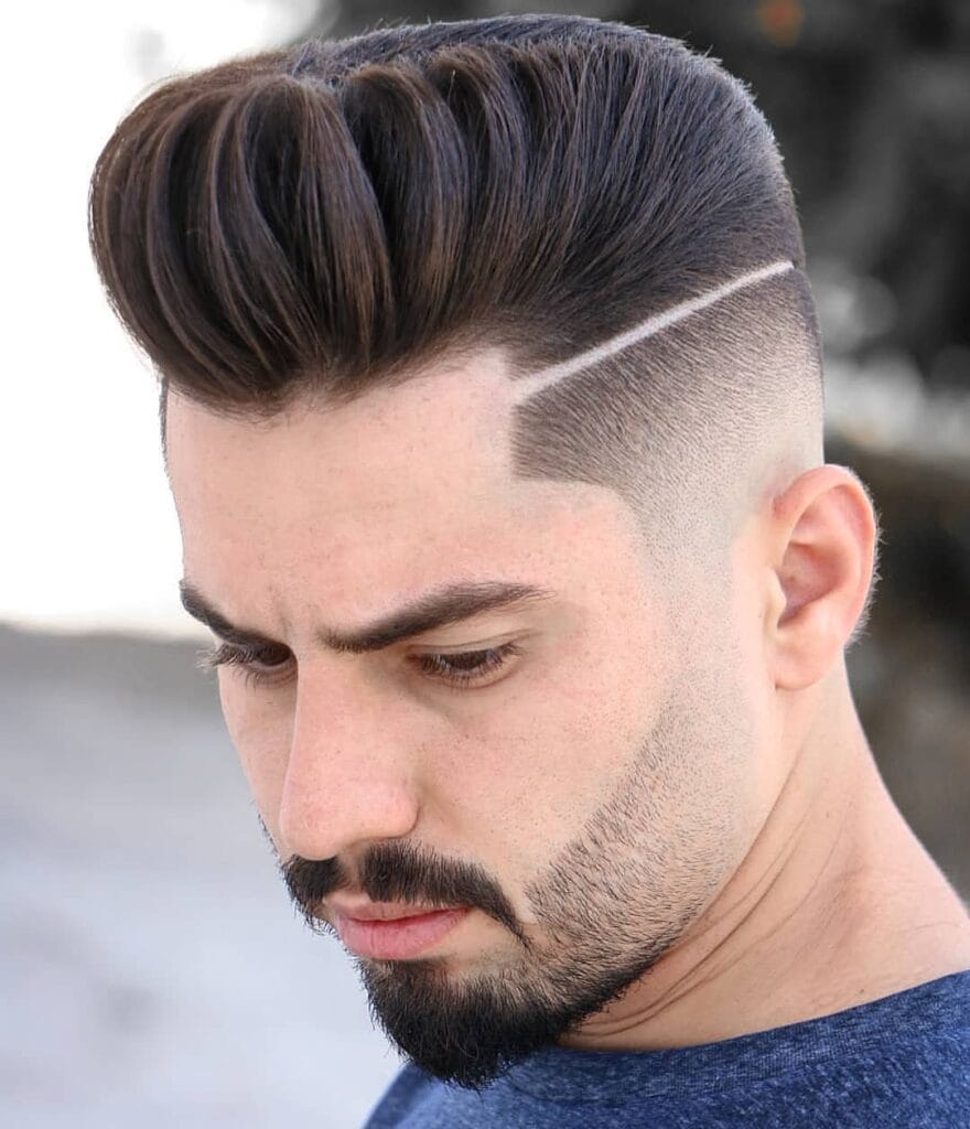 Quiff with fade beard styles