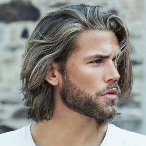 Shoulder Length Wavy Slick Back