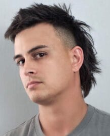 Mullet Hairstyles with Caesar and Skin Fade