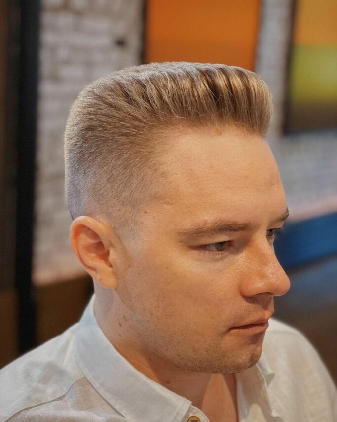 Mohawk Fade Haircut with flat top