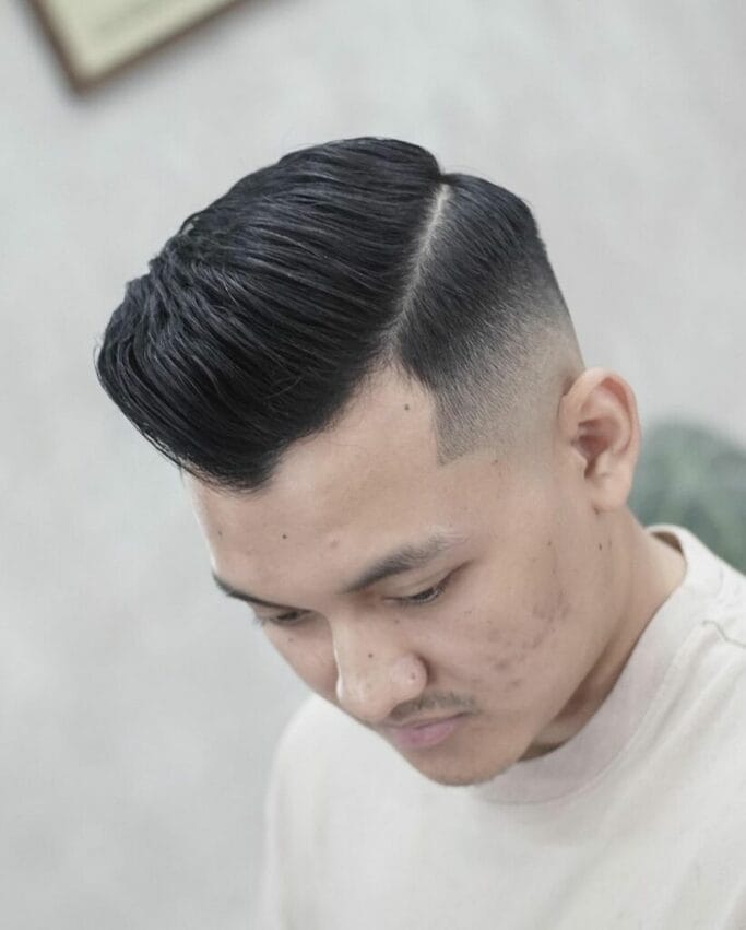 Burst Faded Haircut with Pompadour
