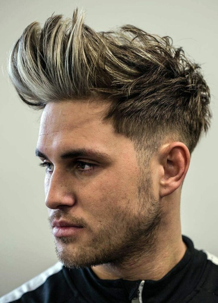 Image of Brush up hairstyle for oval face male