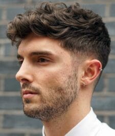 Wavy Top with Tapered Temple Butch Haircut: Best 17 Masculine Butch Styles For Men