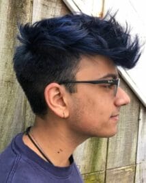 blue highlights mens hair color