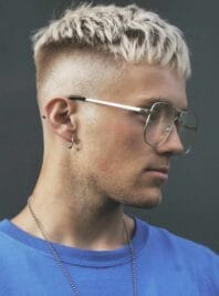 Bleached highlights mens hair color