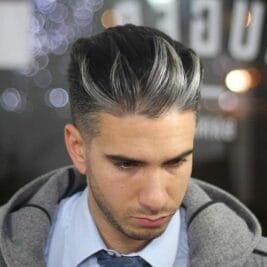 Silver highlights mens hair color