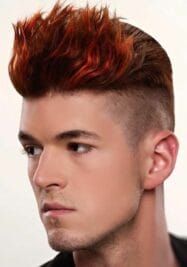 red highlights mens hair color