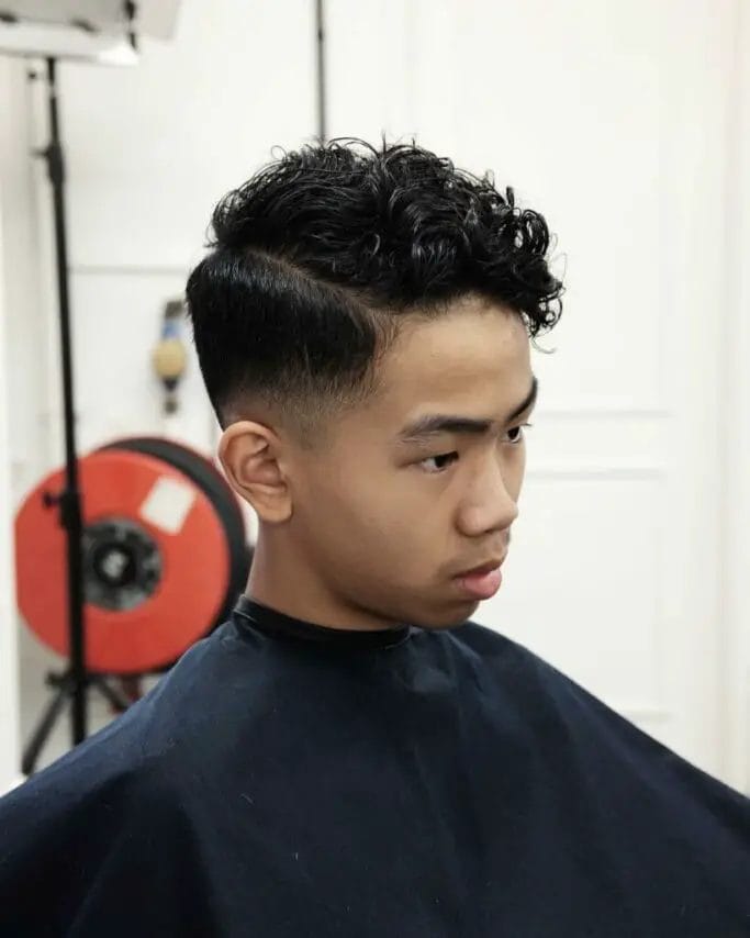 Side Part Perm for Men