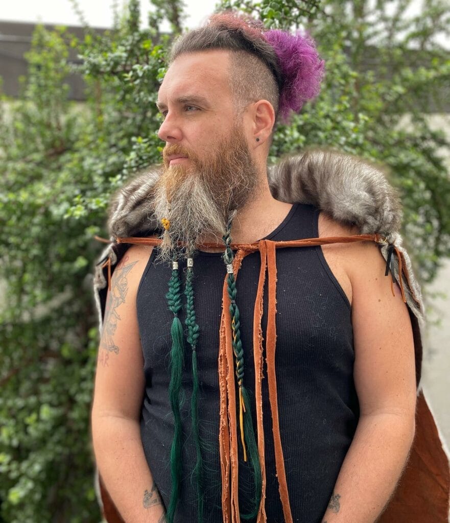 Braided Beard Style: 21 Badass Haircuts For Formidable Warriors 18 Forked Braided Beard Style