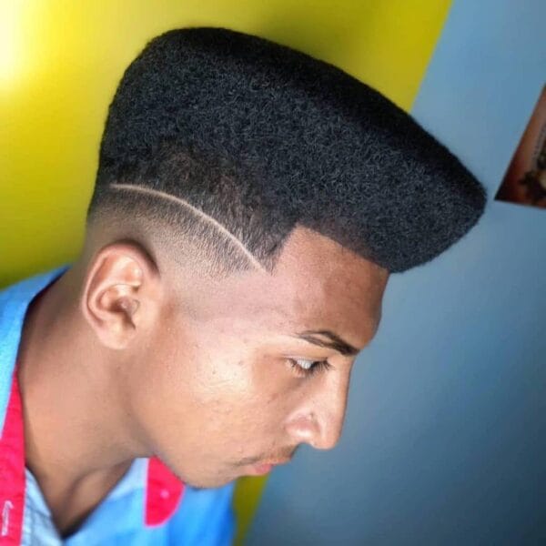 Black Faded Flat Top Haircut