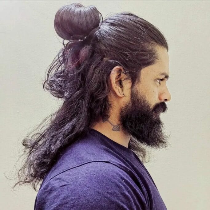 Ultimate Guide To Man Bun Hairstyle 4 Half up Man Bun Hairstyle