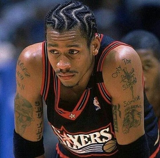 Allen Iverson Braids Style with side part