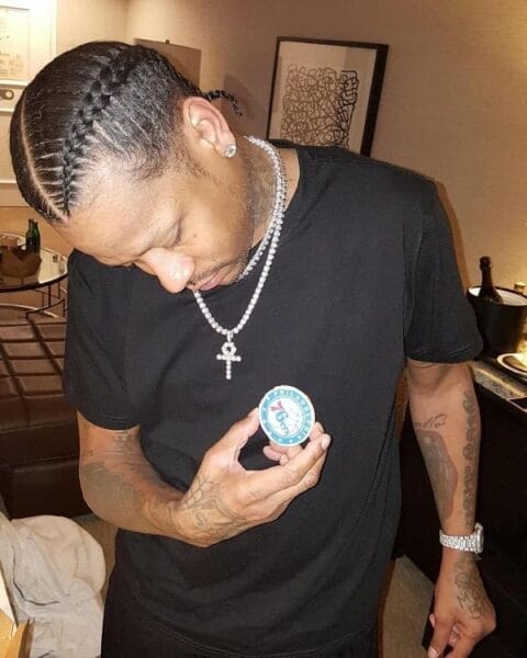 Allen Iverson Braids Style with ponytail