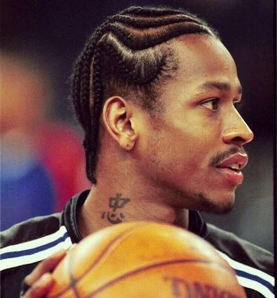 Allen Iverson Braids Style with fade