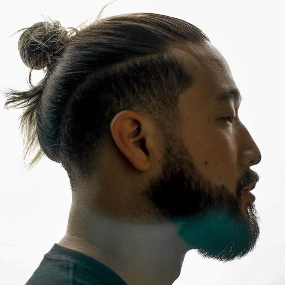 Side Brushed Hair Asian Men Hairstyle