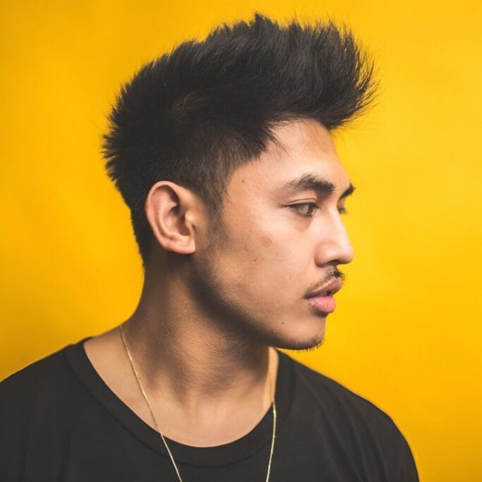 Shaggy Taper Asian Men Hairstyle