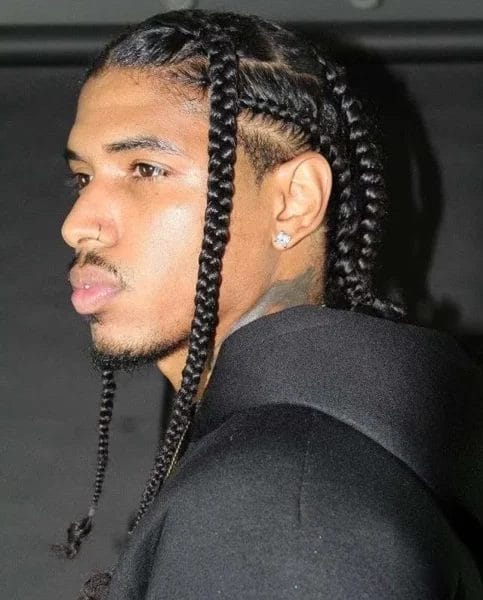 Box Braids For Men with long hair