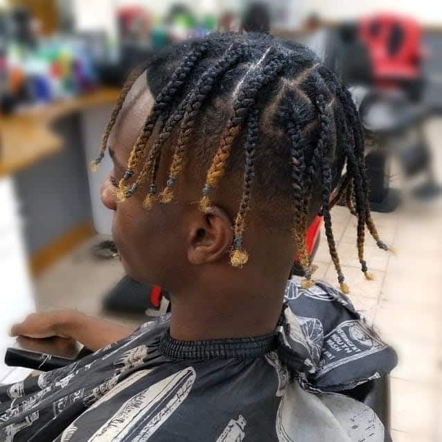 Box Braids For Men with fade