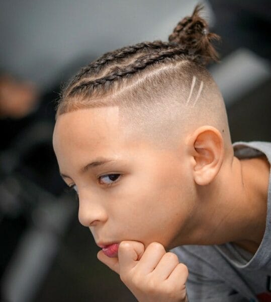 Little Boy Bun with Braids