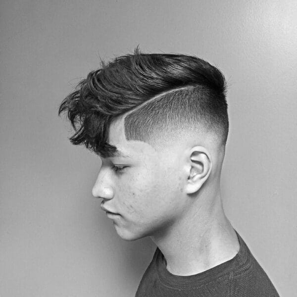 Undercut Fade shaved sides haircut for men