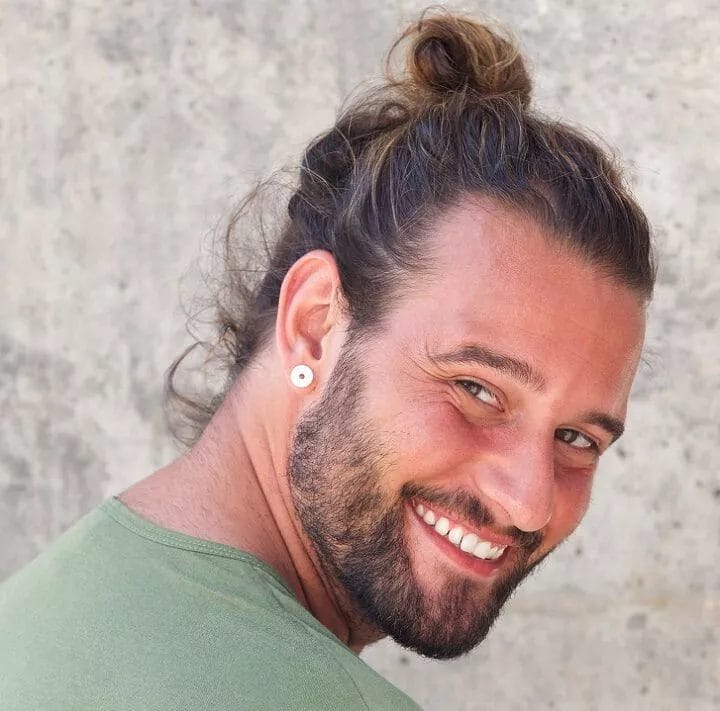 Loosely Braided Men Ponytail
