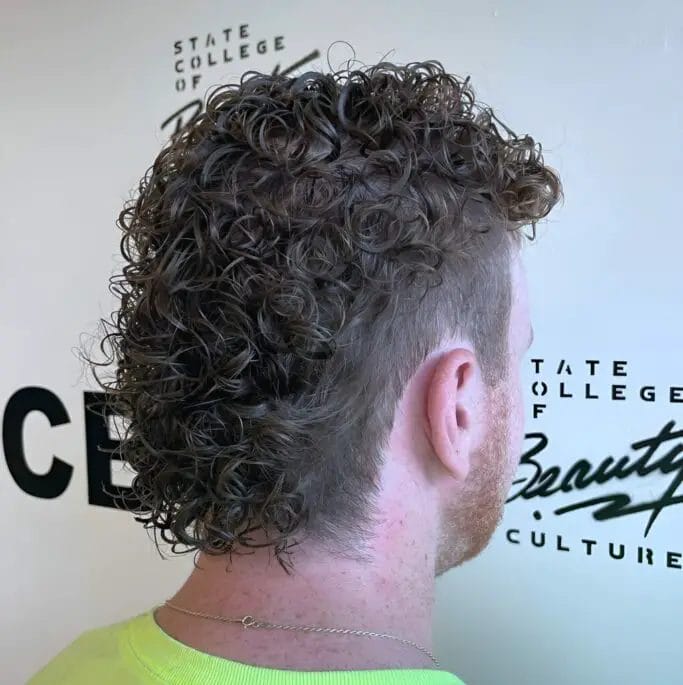 Sleek Slick Back Permed Mullet