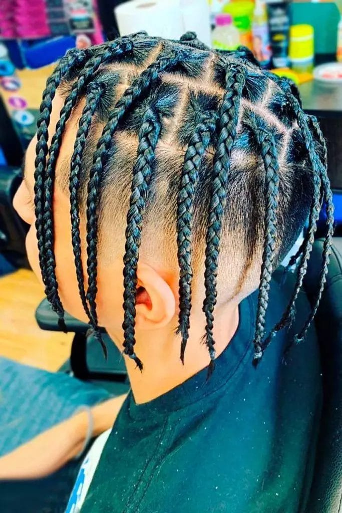 square Pop Smoke Braids for Men