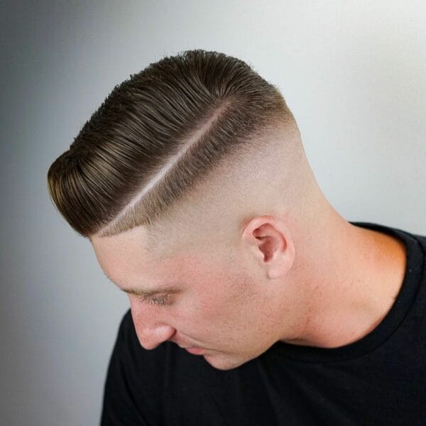 Pomade shaved sides haircut for men