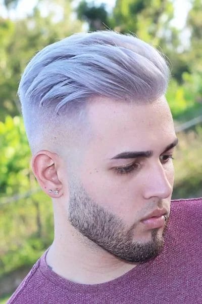 Silver Slick Back Hair