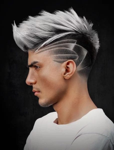 Messy Silver Hair + Side-Line