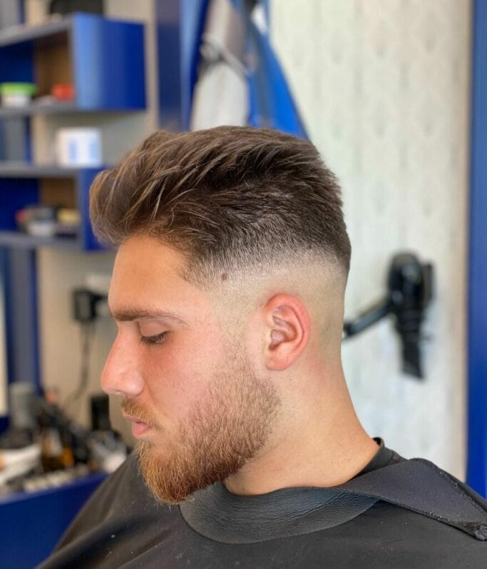 Mid Fade Haircut for Oval Faces