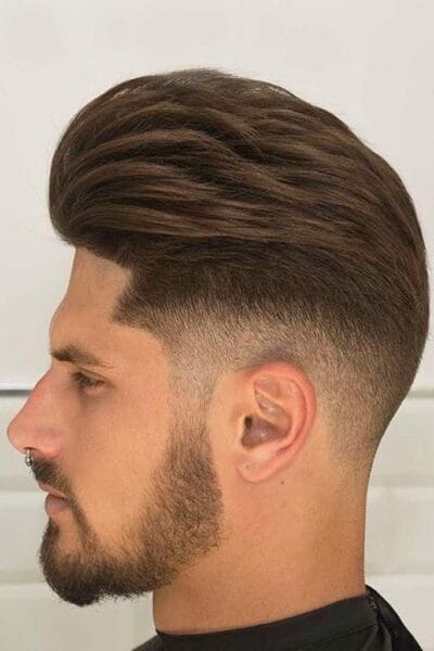 Two Block Haircut with Disconnected Beard