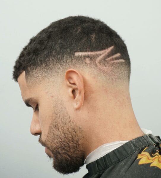 Skin Fade shaved sides haircut for men