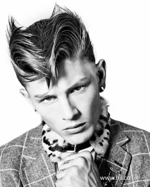 Asymmetrical Haircuts for Men Unleashed: Dare to Be Bold! 20 “Horned” Forward Sweep with Short Sides Asymmetrically Cut