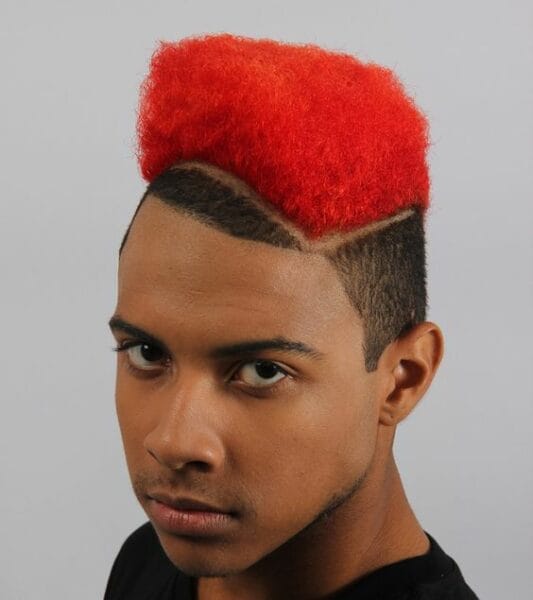 Red Top, Asymmetrical Parts Haircut