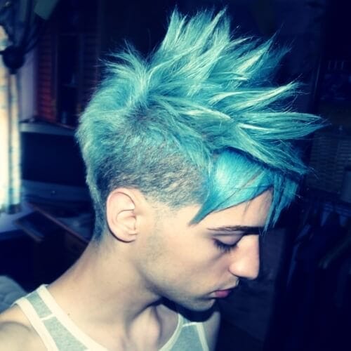 blue spiked hair